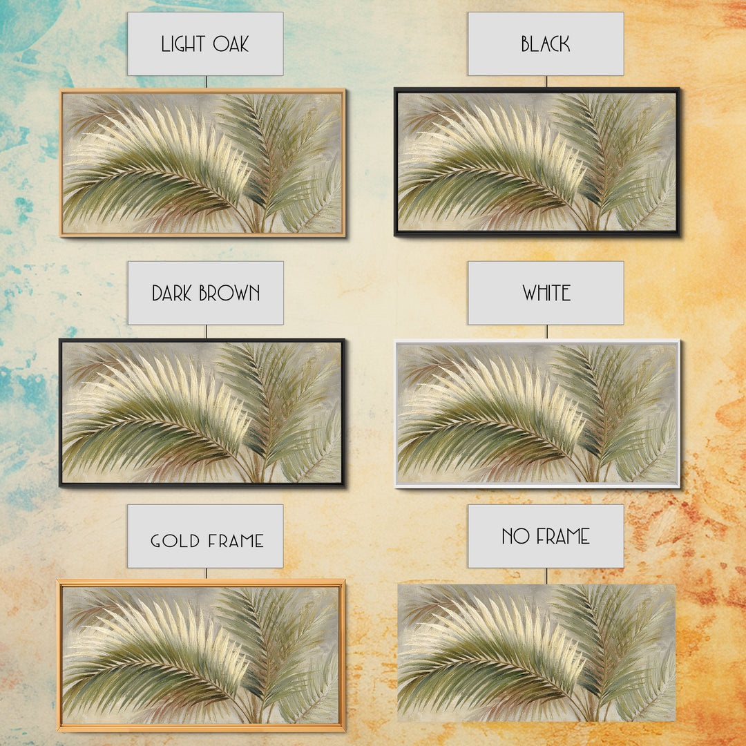 Tropical Palm Fronds Canvas Print, Patio Art, Metal Art, Patio Decor, Outdoor, Patio Cushions, Yard Decor, Mixed Media Art, PAT-2x1-69
