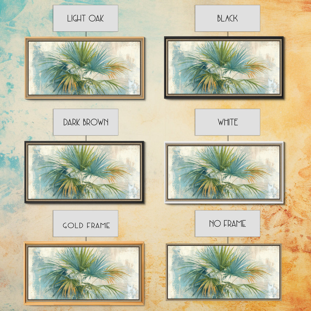 Tropical Palm Fronds Canvas Print, Patio Art, Metal Art, Patio Decor, Outdoor, Patio Cushions, Yard Decor, Mixed Media Art, PAT-2x1-93