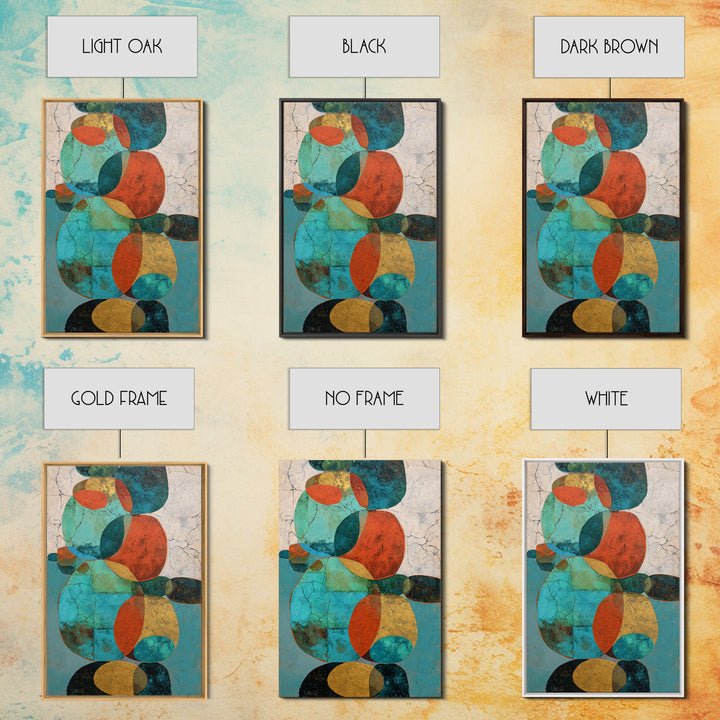Bright Coral and Turquoise Abstract for Outdoors Framed Canvas Print, Patio Art, Outdoor Art, Patio Decor, Abstract Art, PAT-2x3-44