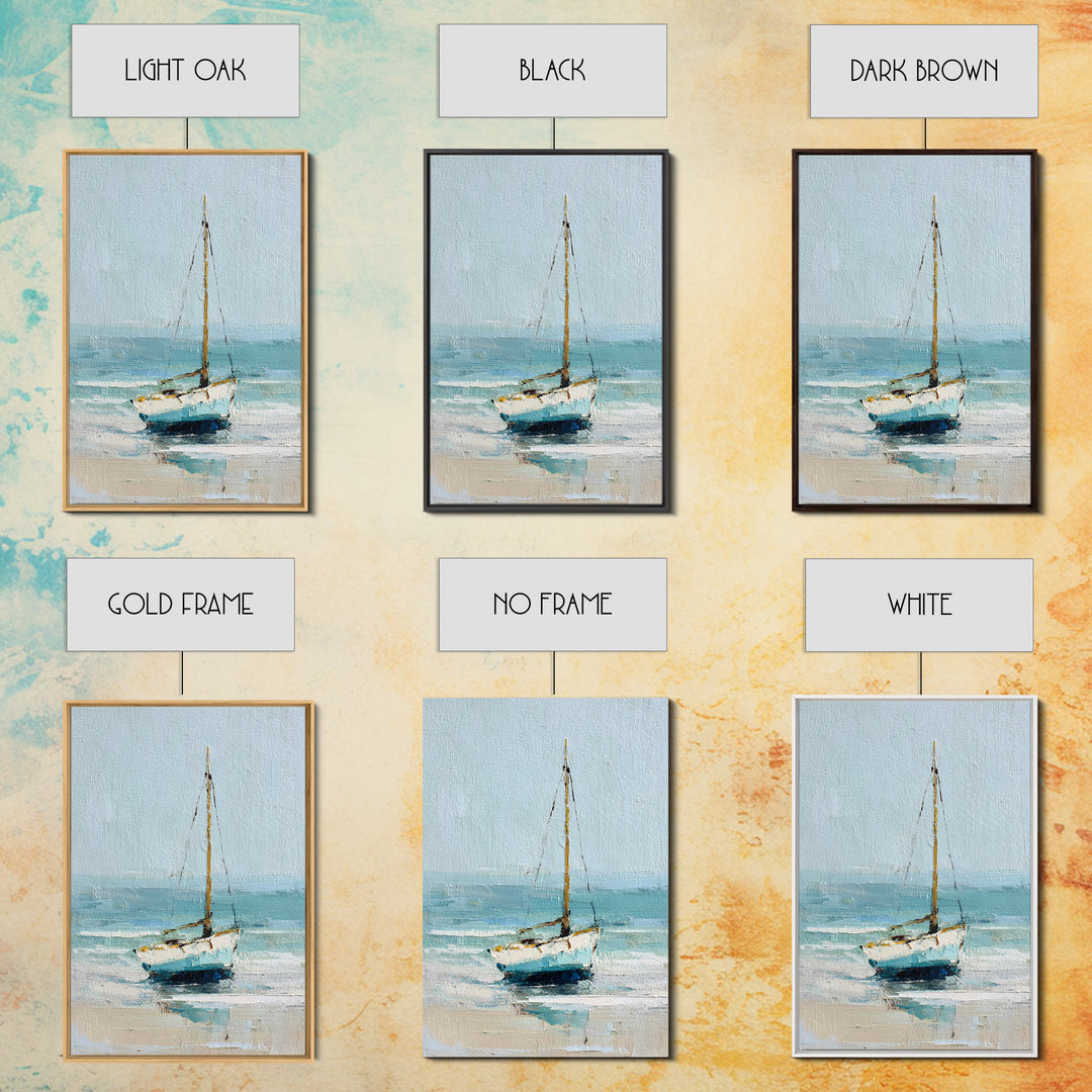 Sailboat on a Breezy Summer Horizon Framed Canvas Print, Patio Art, Wall Art, Patio Decor, Outdoor, Outdoor Wall Decor, PAT-2x3-47