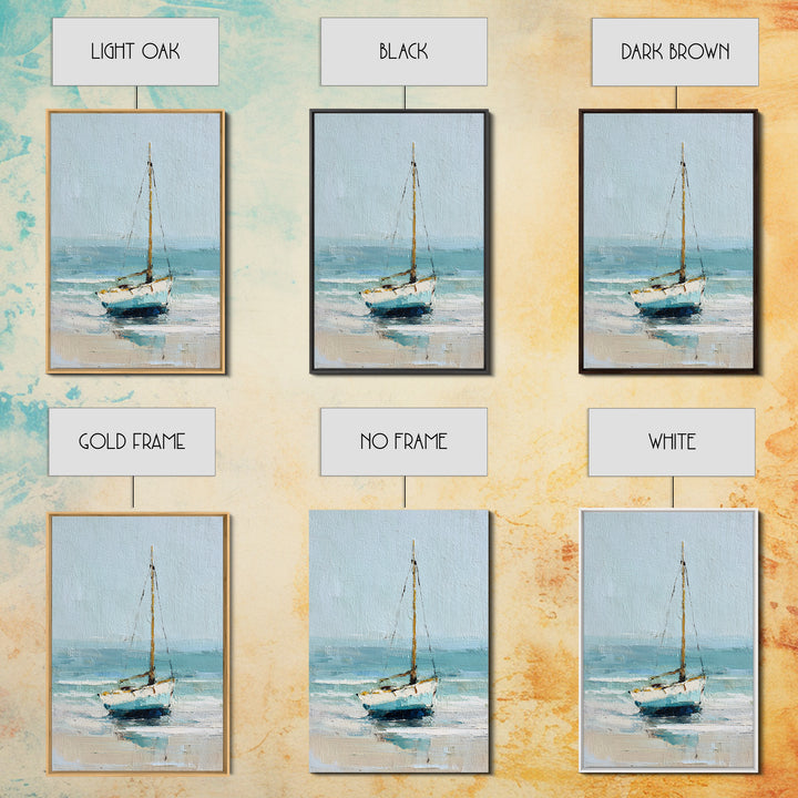 Sailboat on a Breezy Summer Horizon Framed Canvas Print, Patio Art, Wall Art, Patio Decor, Outdoor, Outdoor Wall Decor, PAT-2x3-47
