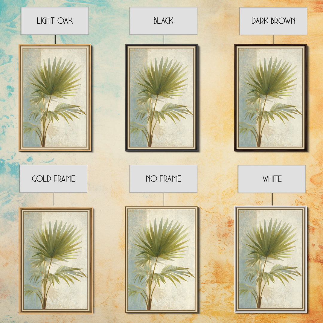 Tropical Palm Fronds Canvas Print, Patio Art, Floral Wall Art, Patio Decor, Oil Painting, Outdoor, Mixed Media Art, PAT-2x3-81
