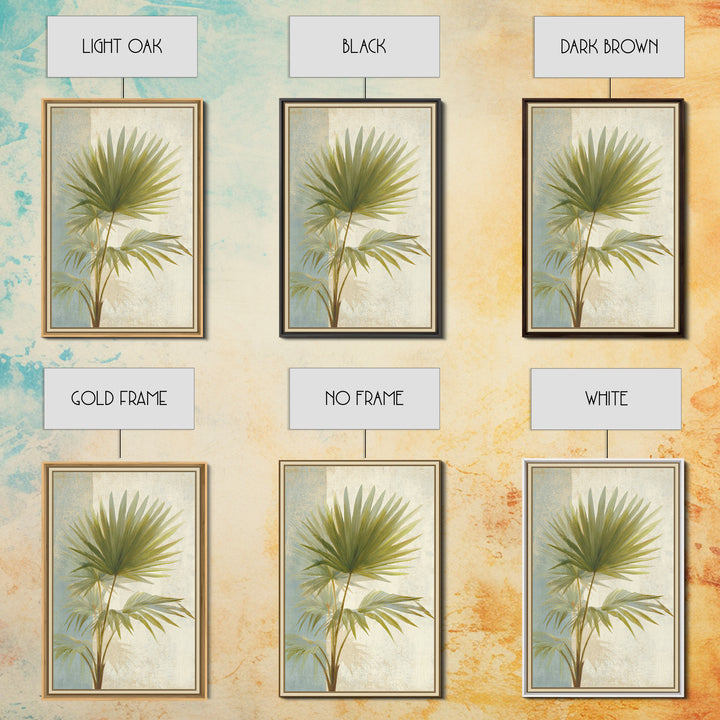 Tropical Palm Fronds Canvas Print, Patio Art, Floral Wall Art, Patio Decor, Oil Painting, Outdoor, Mixed Media Art, PAT-2x3-81