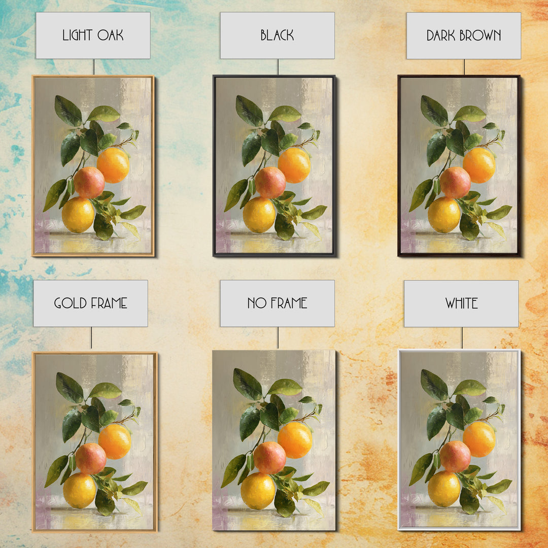 Outdoor Citrus Still Life Framed Canvas Print, Patio Art, Coastal Decor, Patio Decor, Fine Art, Outdoor, Family Wall Art, PAT-2x3-85