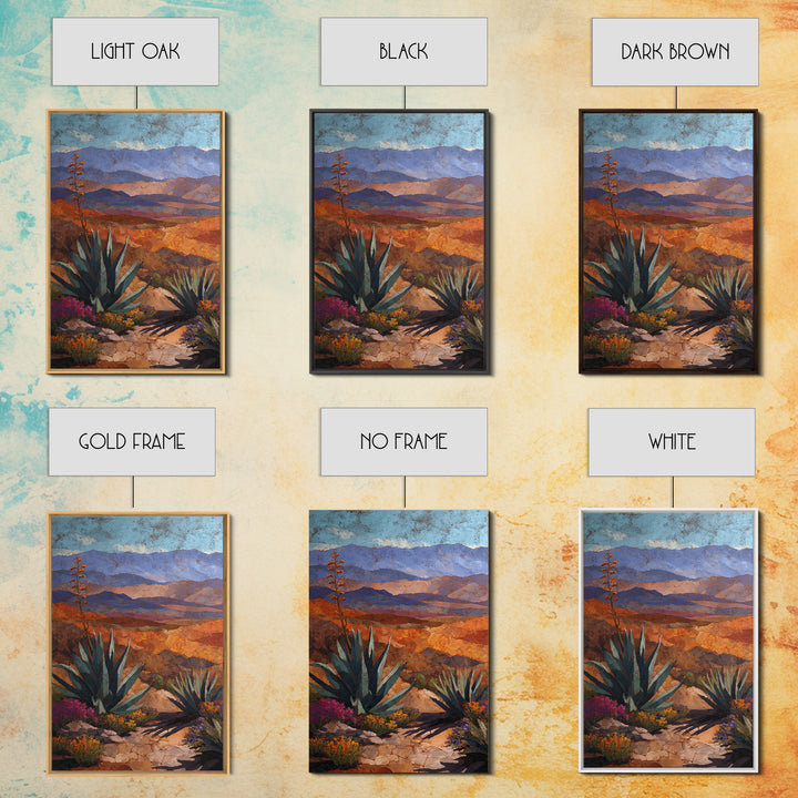 Desert Patio Agave and Bougainvillea Framed Canvas Print, Patio Art, Metal Art, Patio Decor, Fine Art, Outdoor, Patio Cushions, PAT-2x3-97