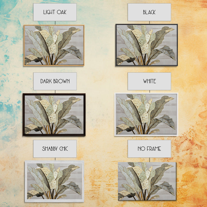 Banana Leaves with Rain Drop Details Framed Canvas Print, Patio Art, Coastal Decor, Patio Decor, Outdoor, Family Wall Art, PAT-3x2-20