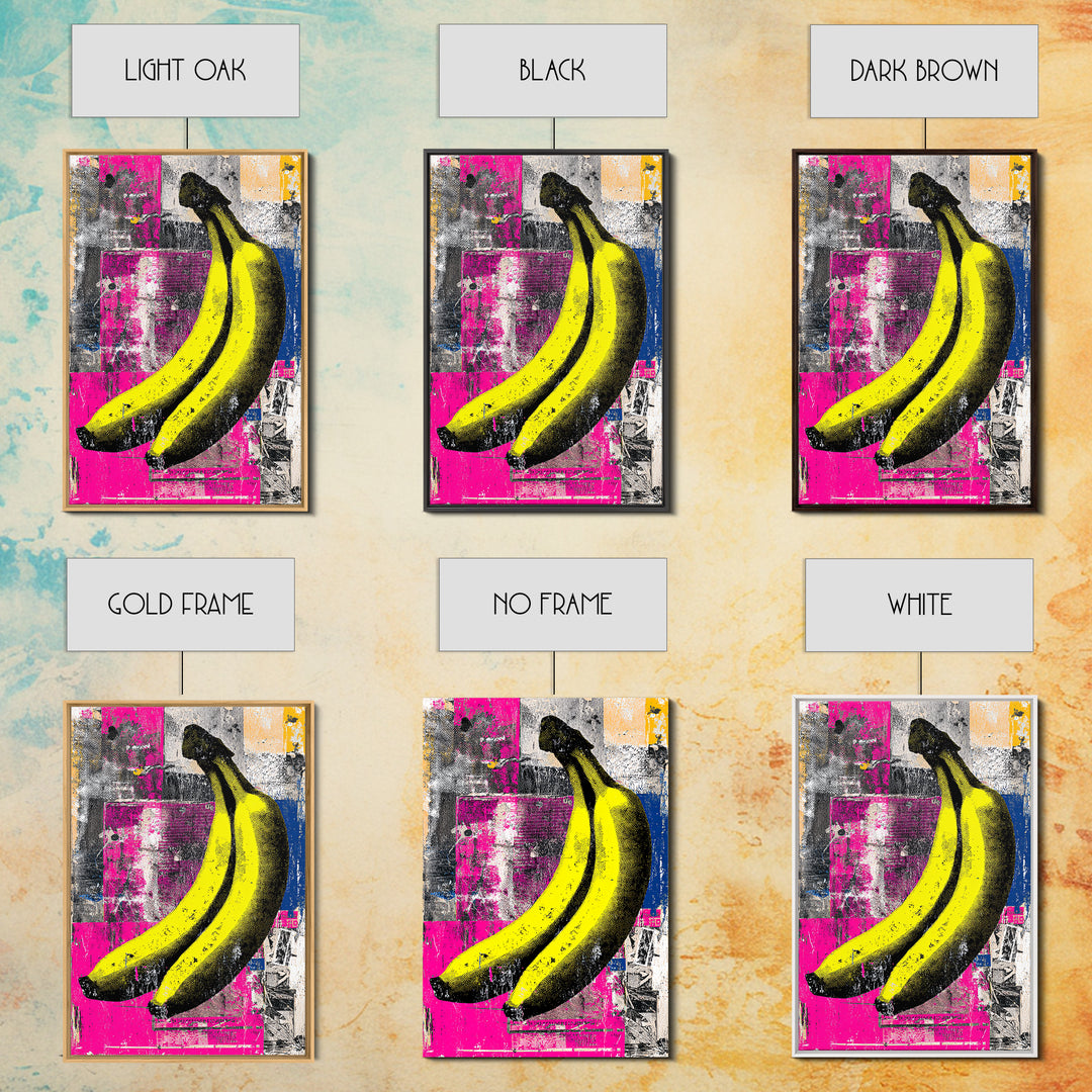 Bright Banana Still Life Canvas Print, Pop Art, Luxury Decor, Living Room Decor, Fine Art, Pop, Custom Portrait, Pet Portrait, POP-2x3-10