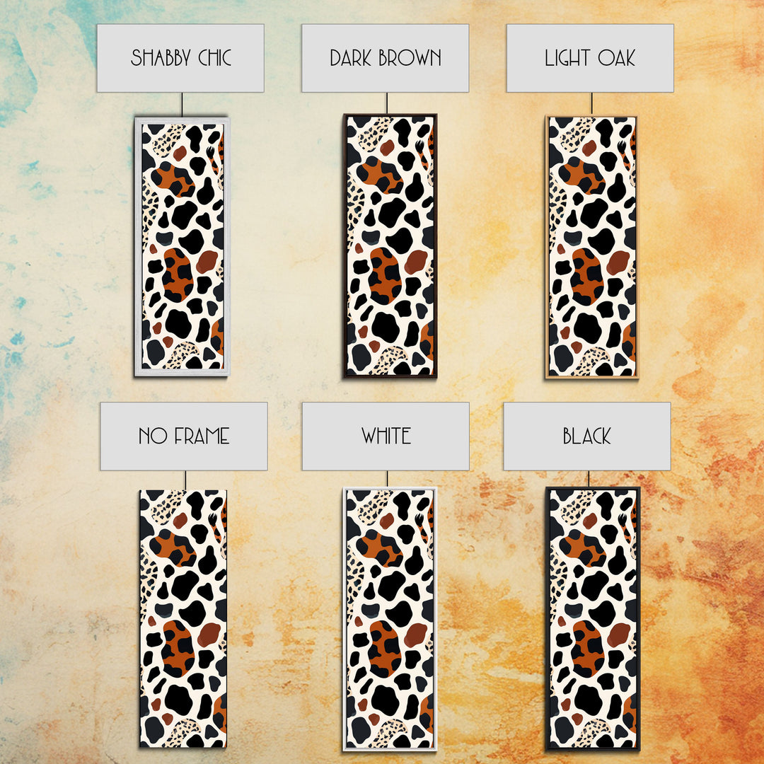 Retro Cheetah Print Wall Art Framed Canvas Print, MCM Style Art, Retro 70s Style Decor, Wood Frame Wall Art, Vintage Inspired Decor