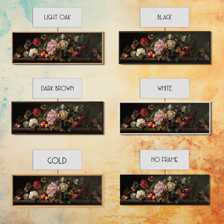 Renaissance Botanical Study Canvas Print, Renaissanceinspired Art, Digital Art, Living Room Decor, Oil Painting, Classic, REN-3x1-71