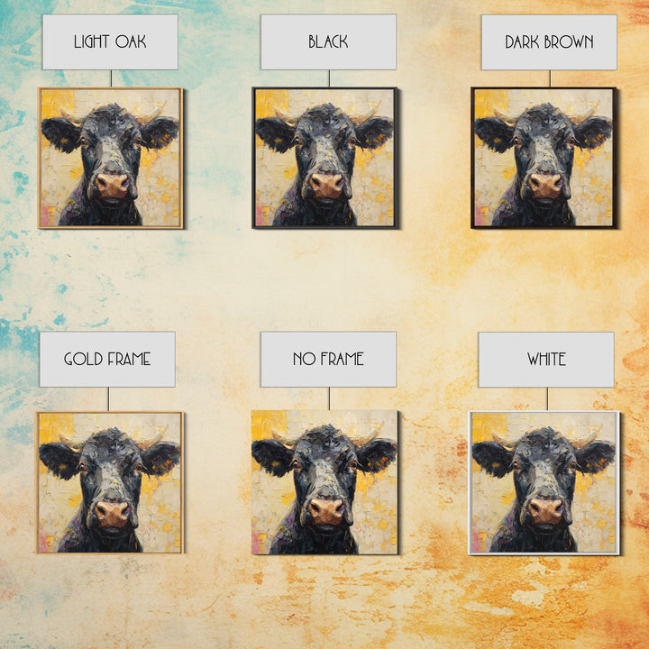 Steakhouse Black and Gold Bull Portrait Canvas Print, Restaurant Art, Living Room Decor, Restaurant Decor, Fine Art, Bistro, RES-1x1-31