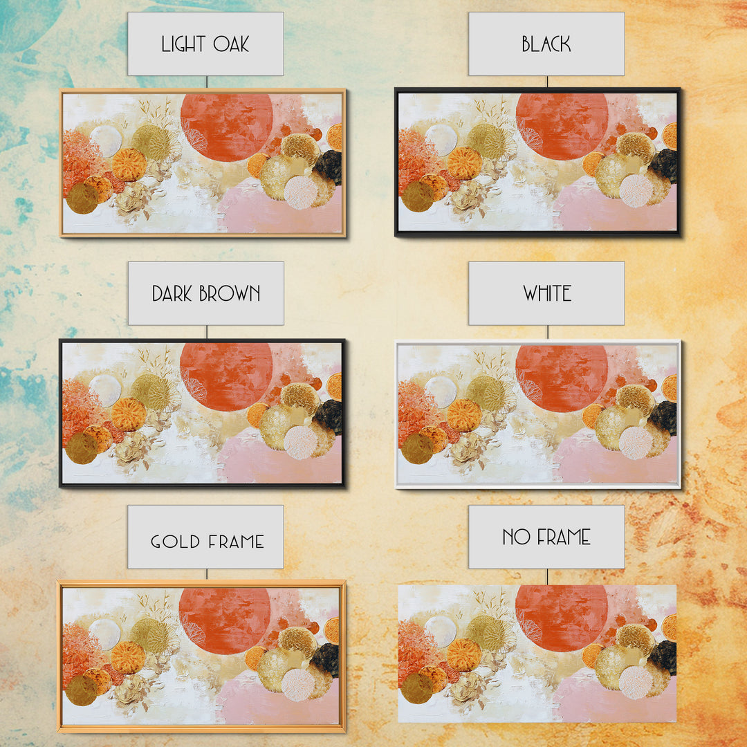 Abstract Appetite Friendly Red and Orange Shapes Framed Canvas Print, Restaurant Art, Kitchen Art, Restaurant Decor, Bistro, RES-2x1-85