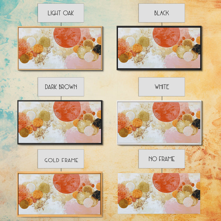 Abstract Appetite Friendly Red and Orange Shapes Framed Canvas Print, Restaurant Art, Kitchen Art, Restaurant Decor, Bistro, RES-2x1-85