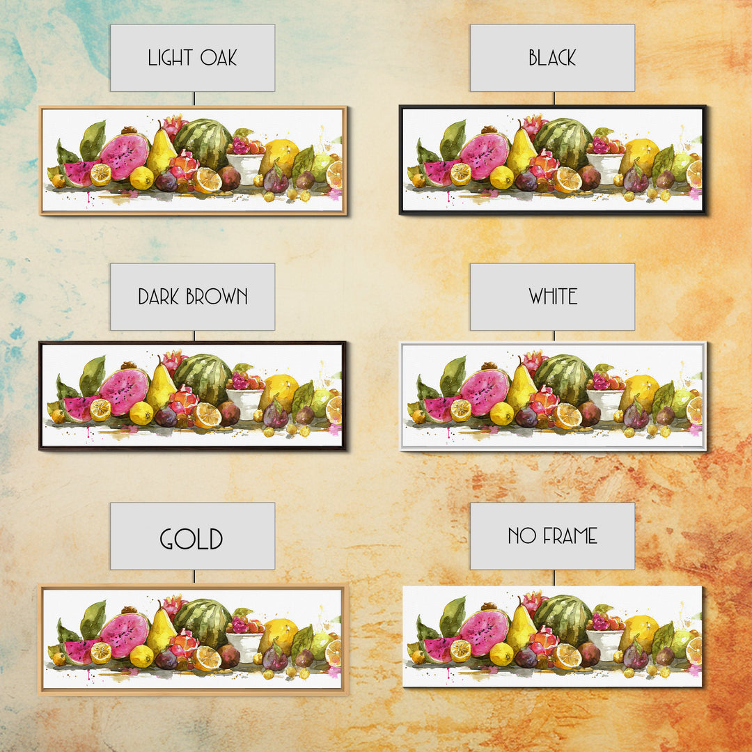 Tropical Fruit Platter Framed Canvas Print, Restaurant Art, Canvas, Restaurant Decor, Fine Art, Bistro, Living Room Decor, RES-3x1-10