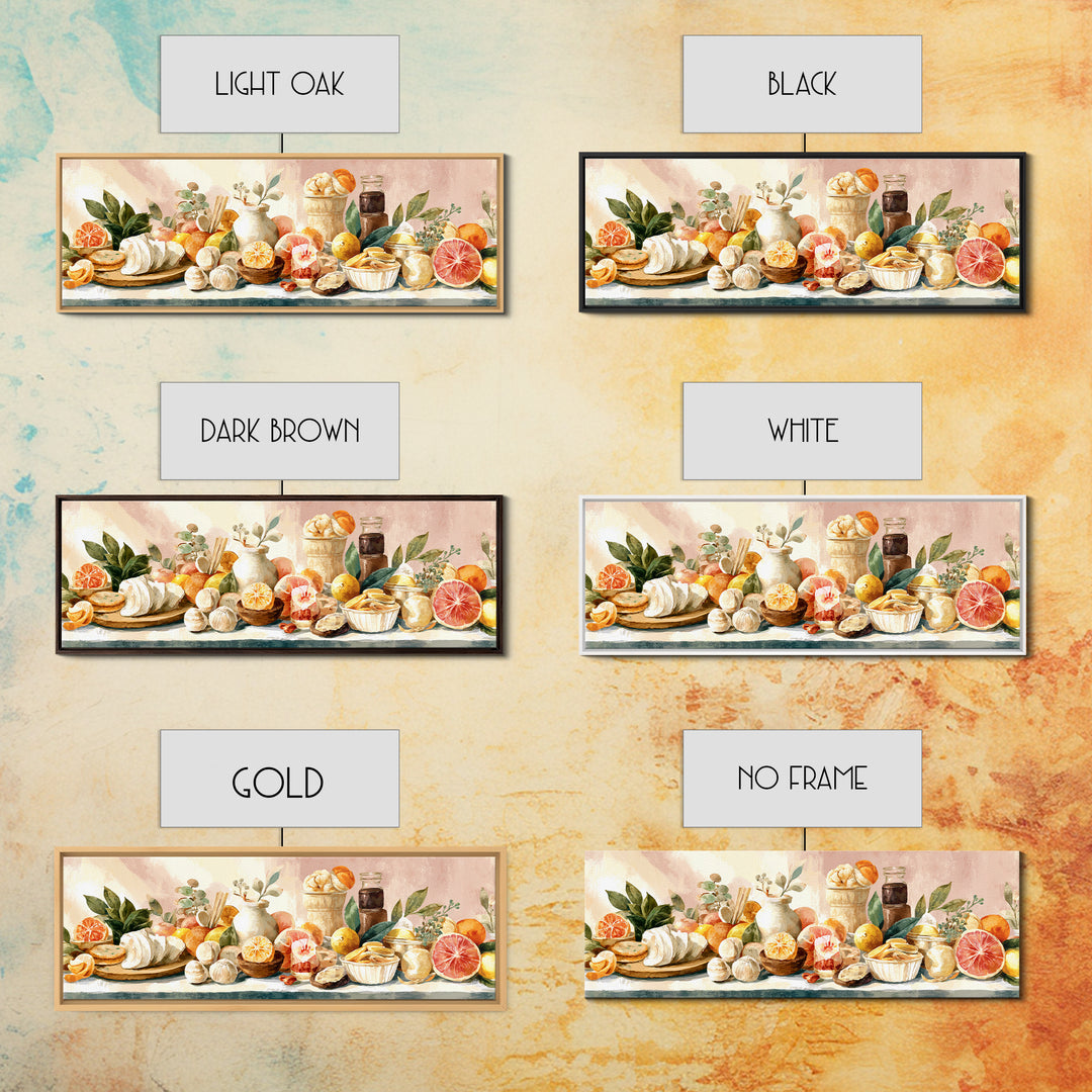 Cocktail and Citrus Bar Composition Framed Canvas Print, Restaurant Art, Large Wall Art, Restaurant Decor, Fine Art, Bistro, RES-3x1-51