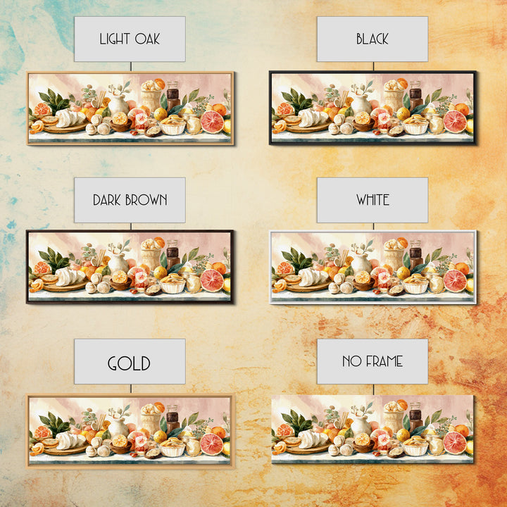 Cocktail and Citrus Bar Composition Framed Canvas Print, Restaurant Art, Large Wall Art, Restaurant Decor, Fine Art, Bistro, RES-3x1-51