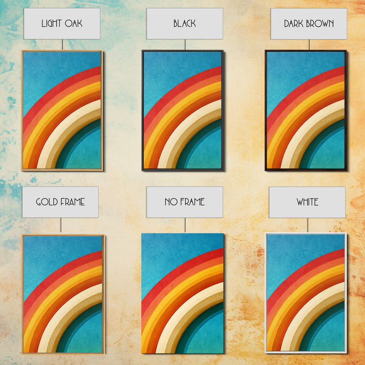 70s Rainbow Arch Abstract Canvas Print, Retro Art, Print, Living Room Decor, Abstract Art, Retro, Abstract Wall Art, RET-2x3-49