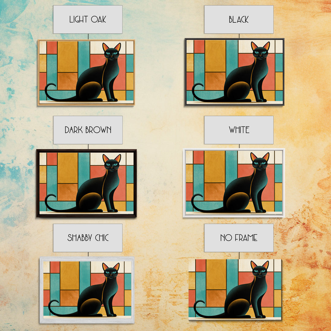 Mid Century Cat Canvas Print, Retro Art, Original Art, Living Room Decor, Abstract Art, Retro, Retro Wall Art, Bedroom Wall Art, RET-3x2-1