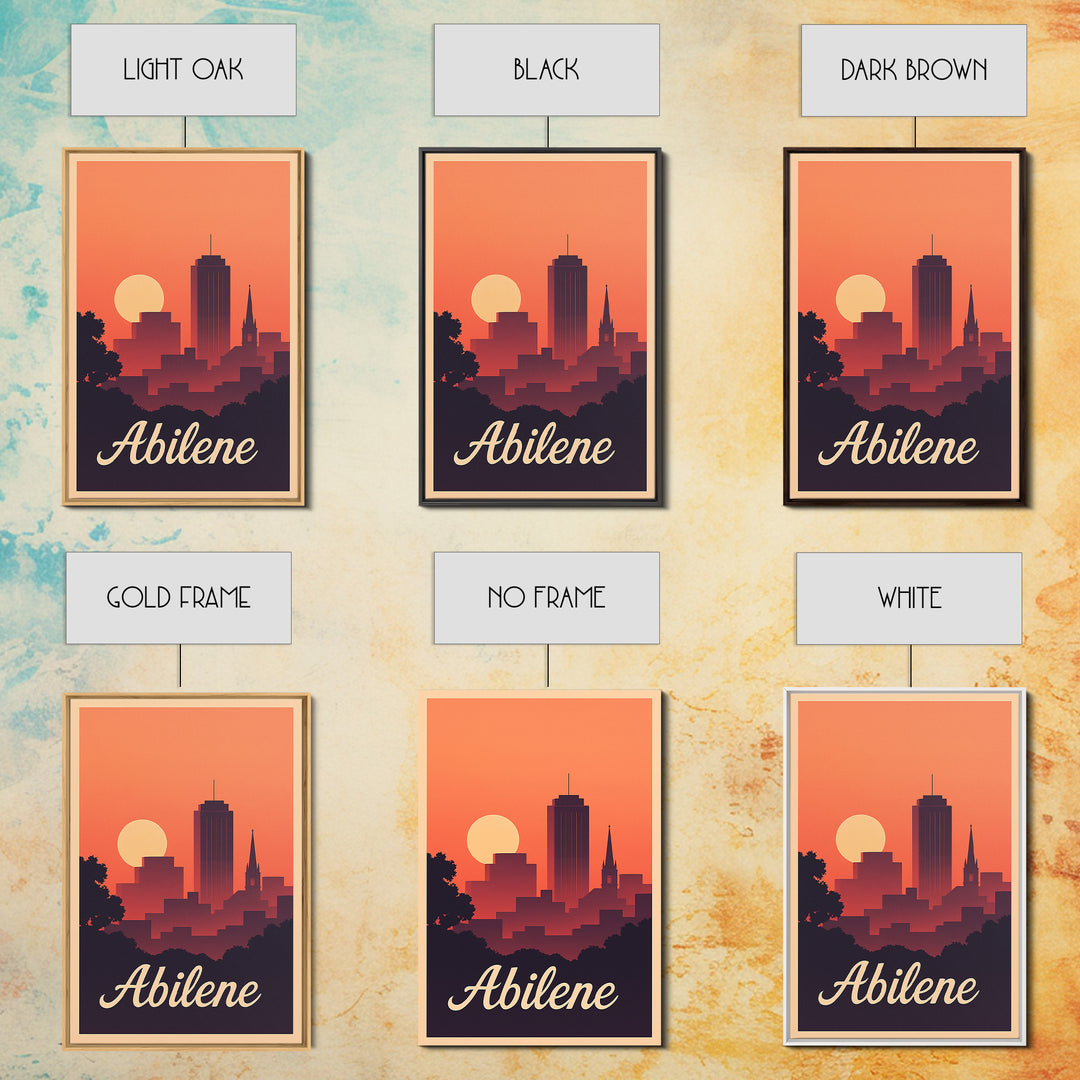 Abilene Texas Travel Poster, Canvas Print, Classic Travel Poster Art, Abilene City Art, Modern Wall Decor, Travel Art Print, Art Print
