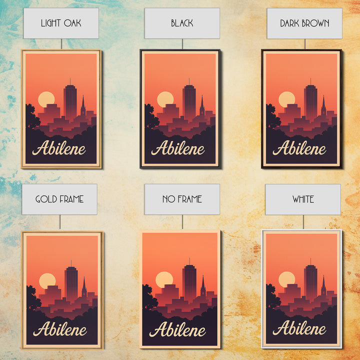 Abilene Texas Travel Poster, Canvas Print, Classic Travel Poster Art, Abilene City Art, Modern Wall Decor, Travel Art Print, Art Print