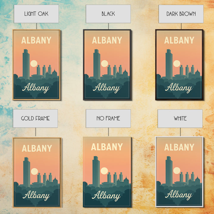 Albany New York Travel Poster, Canvas Print, Mid Century City Wall Art, Albany Travel Art, Poster Art, Vintage City Art, Retro Travel Print