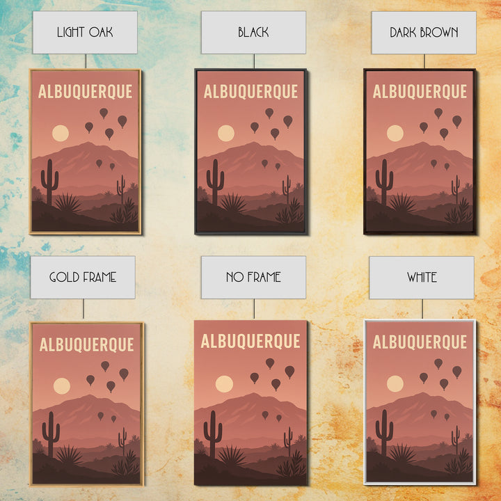 Albuquerque New Mexico Travel Poster, Canvas Print, Retro Sunset Skyline Art, Albuquerque Art Print, City Art Print, Modern Wall Decor