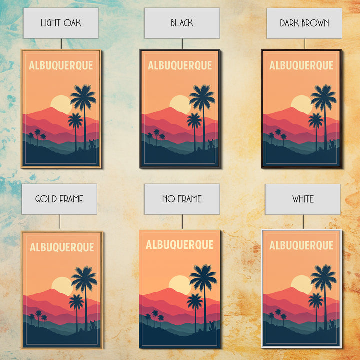 Albuquerque Travel Poster, Canvas Print, Mid Century City Wall Art, Albuquerque Wall Art, City Illustration, Retro Travel Print