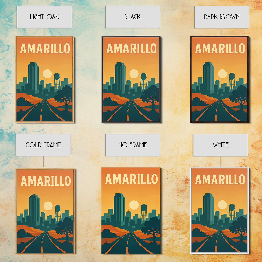 Amarillo Travel Poster, Canvas Print, Classic Travel Poster Art, Amarillo Art Print, Modern Wall Decor, Fine Art Print, Mid Century Wall Art