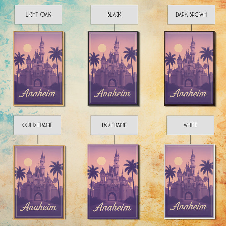 Anaheim Travel Poster, Framed Canvas Print, Mid Century City Wall Art, Anaheim Travel Art, Living Room Wall Art, Vintage City Art