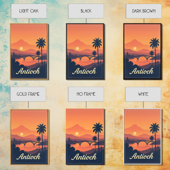 Antioch California Travel Poster, Canvas Print, Classic Poster Art, Antioch Poster Print, Travel Wall Art, Watercolor Skyline, Art Print