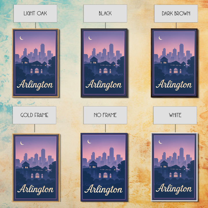 Arlington Travel Poster, Canvas Print, Mid Century City Wall Art, Arlington Poster Print, Gift For Travelers, Vintage City Art