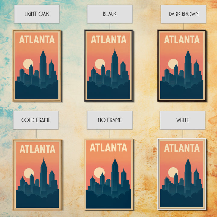 Atlanta Travel Poster, Canvas Print, Classic Travel Poster Art, Atlanta Poster Print, Travel Wall Decor, Travel Poster Art, Fine Art Print