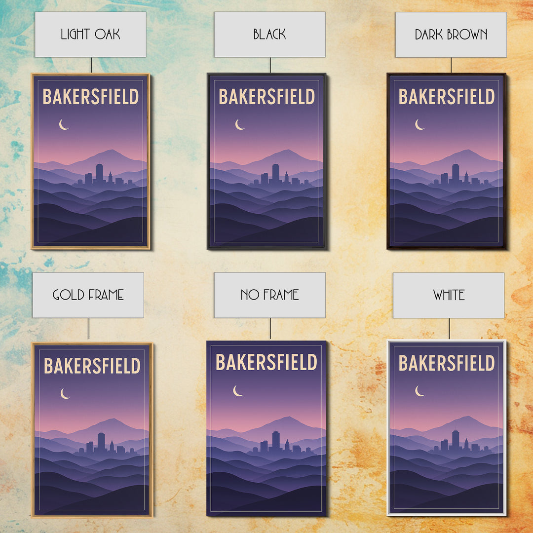 Bakersfield California Travel Poster, Canvas Print, Mid Century City Wall Art, Bakersfield City Art, Art Print, Travel Art Print