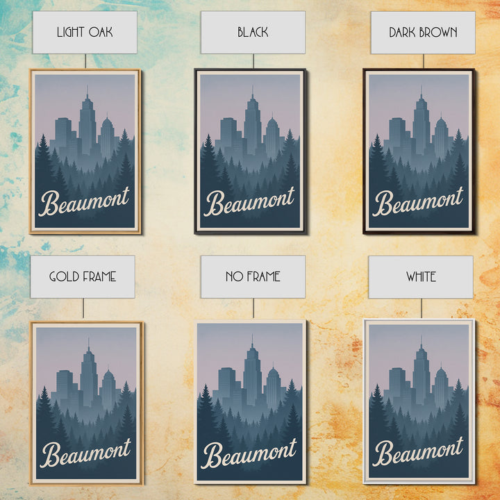 Beaumont Travel Poster, Framed Canvas Print, Classic Travel Poster Art, Beaumont Travel Art, Travel Art Print, Travel Wall Decor