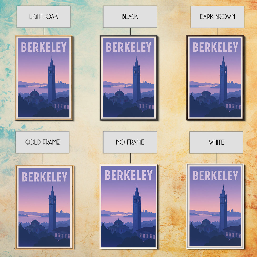 Berkeley California Travel Poster, Canvas Print, Mid Century City Wall Art, Berkeley Travel Art, City Illustration, City Travel Prints