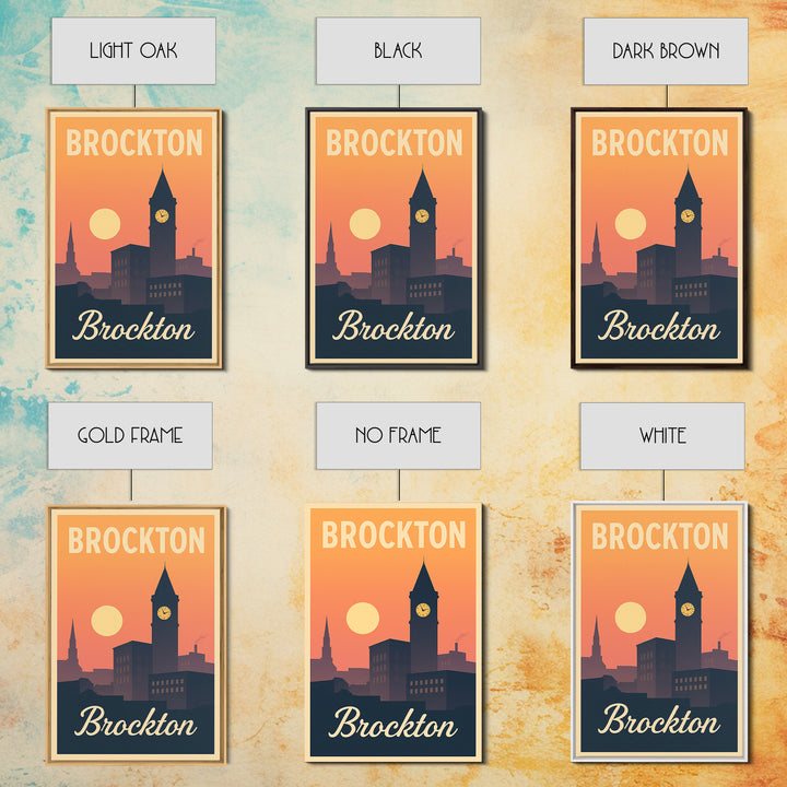 Brockton Massachusetts Travel Poster, Canvas Print, Mid Century City Wall Art, Brockton Wall Art, Travel Art Print, City Poster, Home Decor