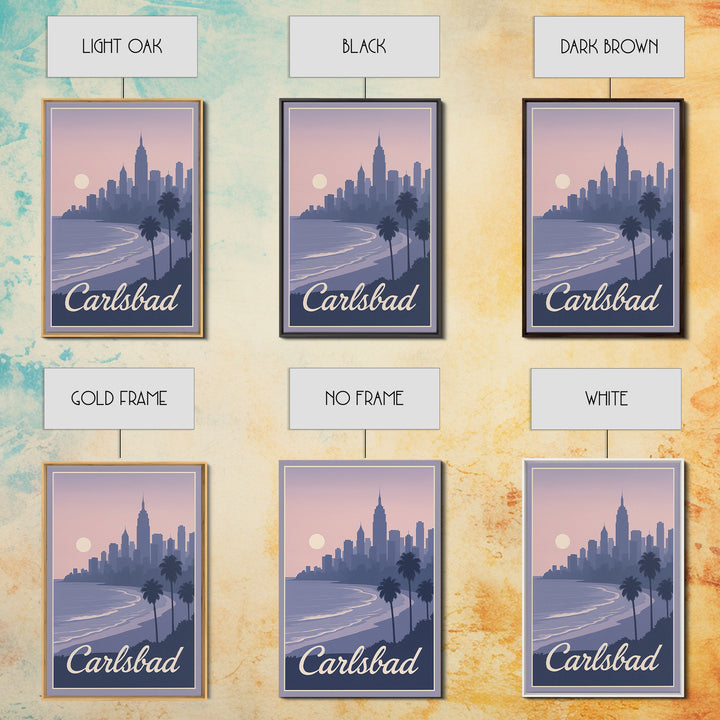 Carlsbad Travel Poster, Framed Canvas Print, Vintage Travel Poster Art, Carlsbad Art Print, Travel Art Print, Travel Poster Set