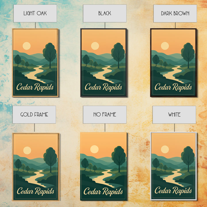 Cedar Rapids Iowa Travel Poster, Canvas Print, Vintage Travel Poster Art, Cedar Rapids Wall Art, Living Room Wall Art, Retro Travel Print
