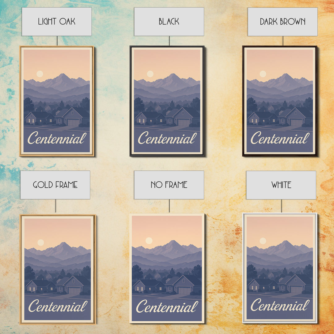Centennial Travel Poster, Canvas Print, Classic Travel Poster Art, Centennial Poster Print, Home Office Decor, City Travel Prints