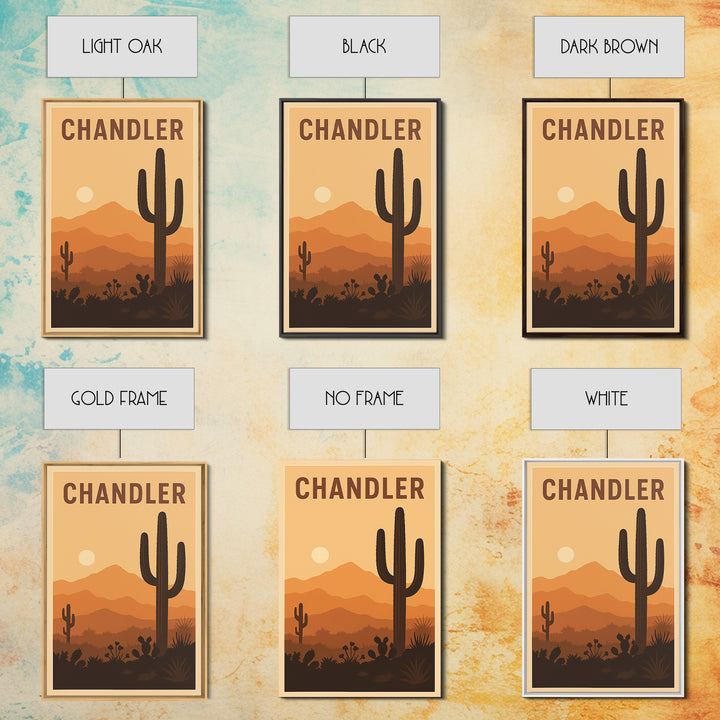 Chandler Travel Poster, Framed Canvas Print, Classic Travel Poster Art, Chandler City Art, Vintage City Art, Gift For Travelers