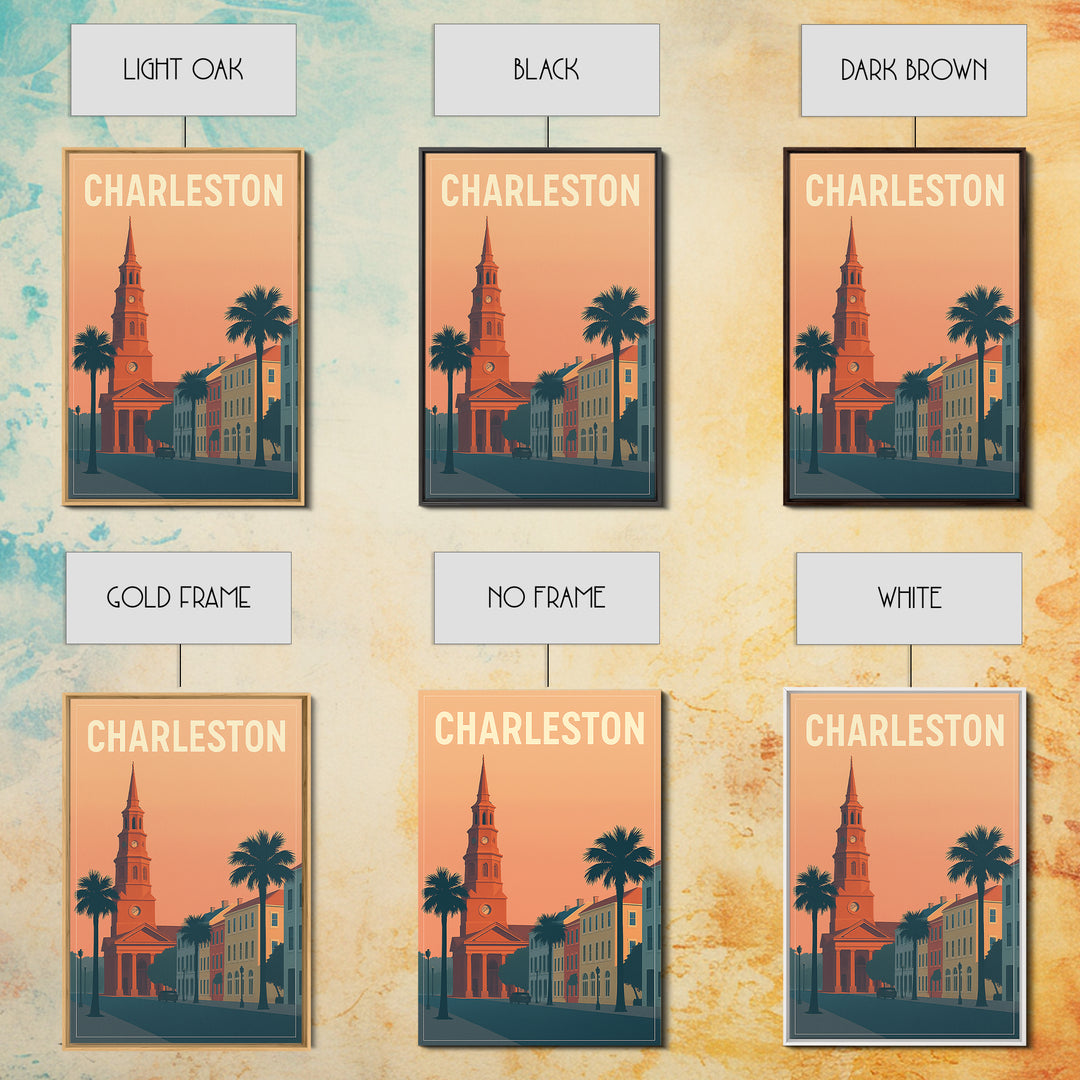 Charleston Travel Poster, Canvas Print, Classic Travel Poster Art, Charleston Art Print, City Art Print, Gift For Travelers, Art Print