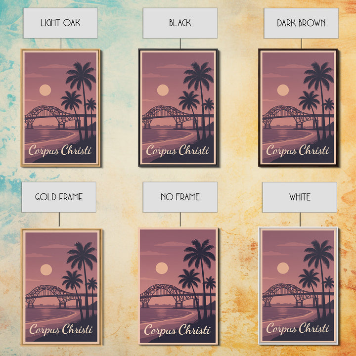 Corpus Christi Travel Poster, Canvas Print, Mid Century City Wall Art, Corpus Christi Art Print, Wanderlust Decor, Gift For Travelers