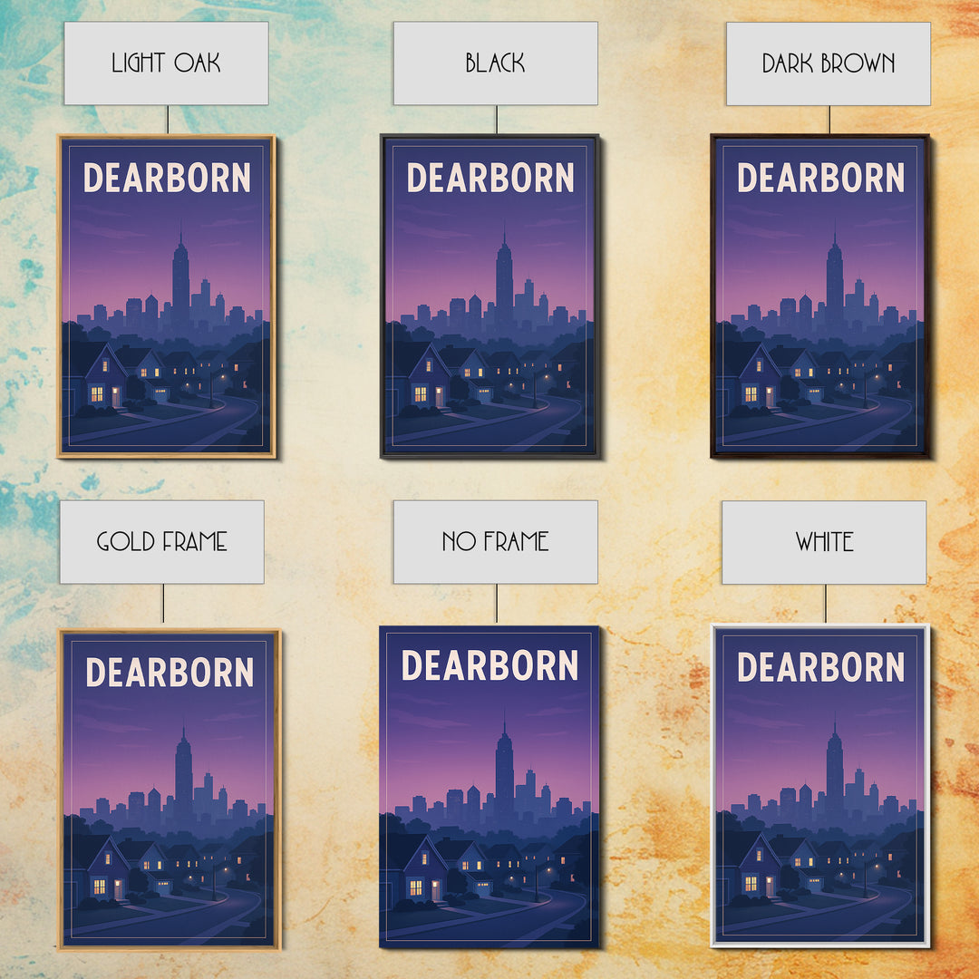Dearborn Michigan Travel Poster, Framed Canvas Print, Vintage Travel Poster Art, Dearborn Wall Art, Fine Art Print, Vintage Travel Print