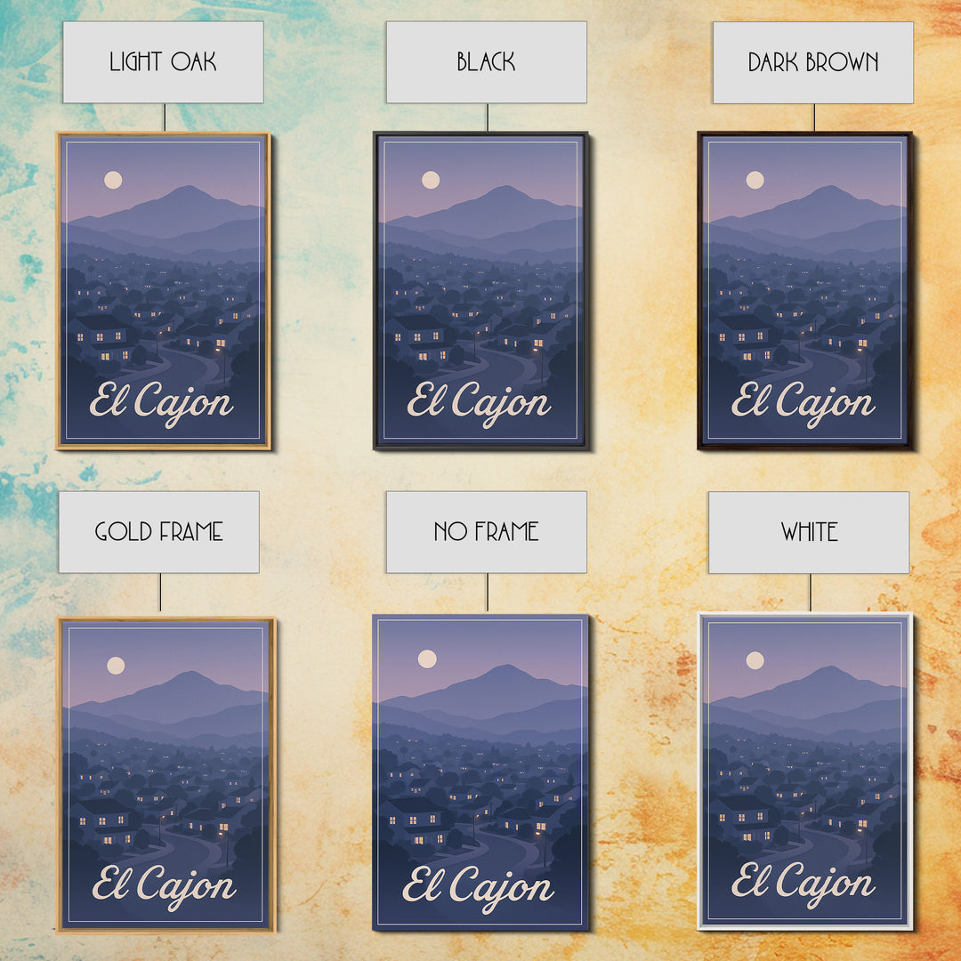 El Cajon Travel Poster, Canvas Print, Classic Travel Poster Art, El Cajon Wall Art, Gift For Travelers, Travel Wall Decor, Travel Art Print