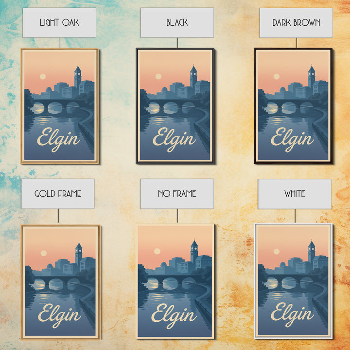 Elgin Travel Poster, Canvas Print, Vintage Travel Poster Art, Elgin Travel Art, Vintage Travel Print, City Travel Prints, Vintage Travel Art