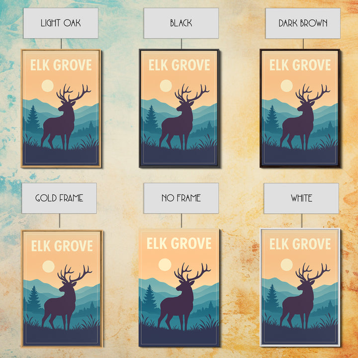 Elk Grove Travel Poster, Canvas Print, Mid Century City Wall Art, Elk Grove City Art, City Art Print, Mid Century Wall Art, Poster Print