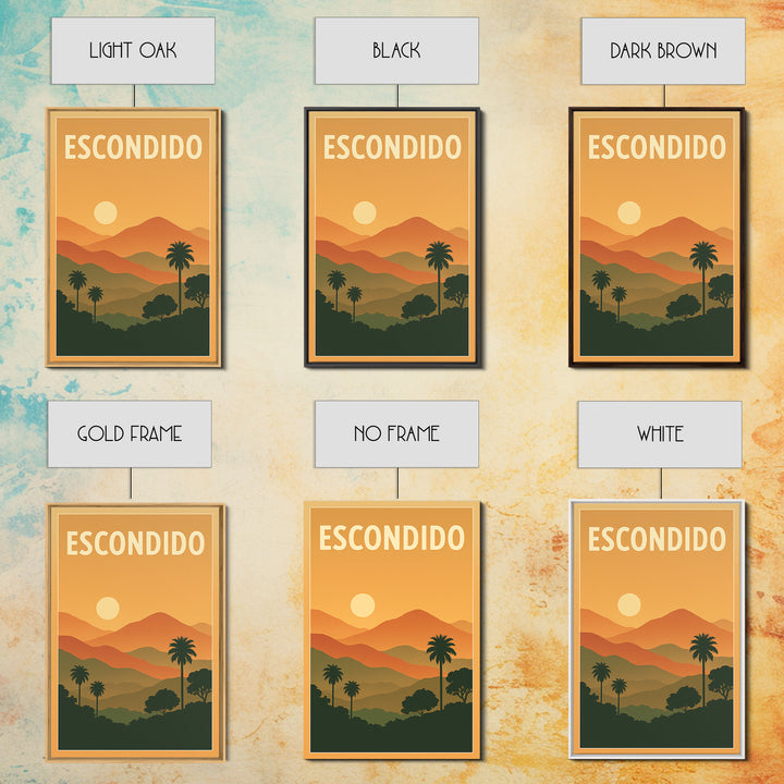 Escondido Travel Poster, Canvas Print, Classic Travel Poster Art, Escondido City Art, Vintage City Poster, Travel Wall Art, Travel Gift
