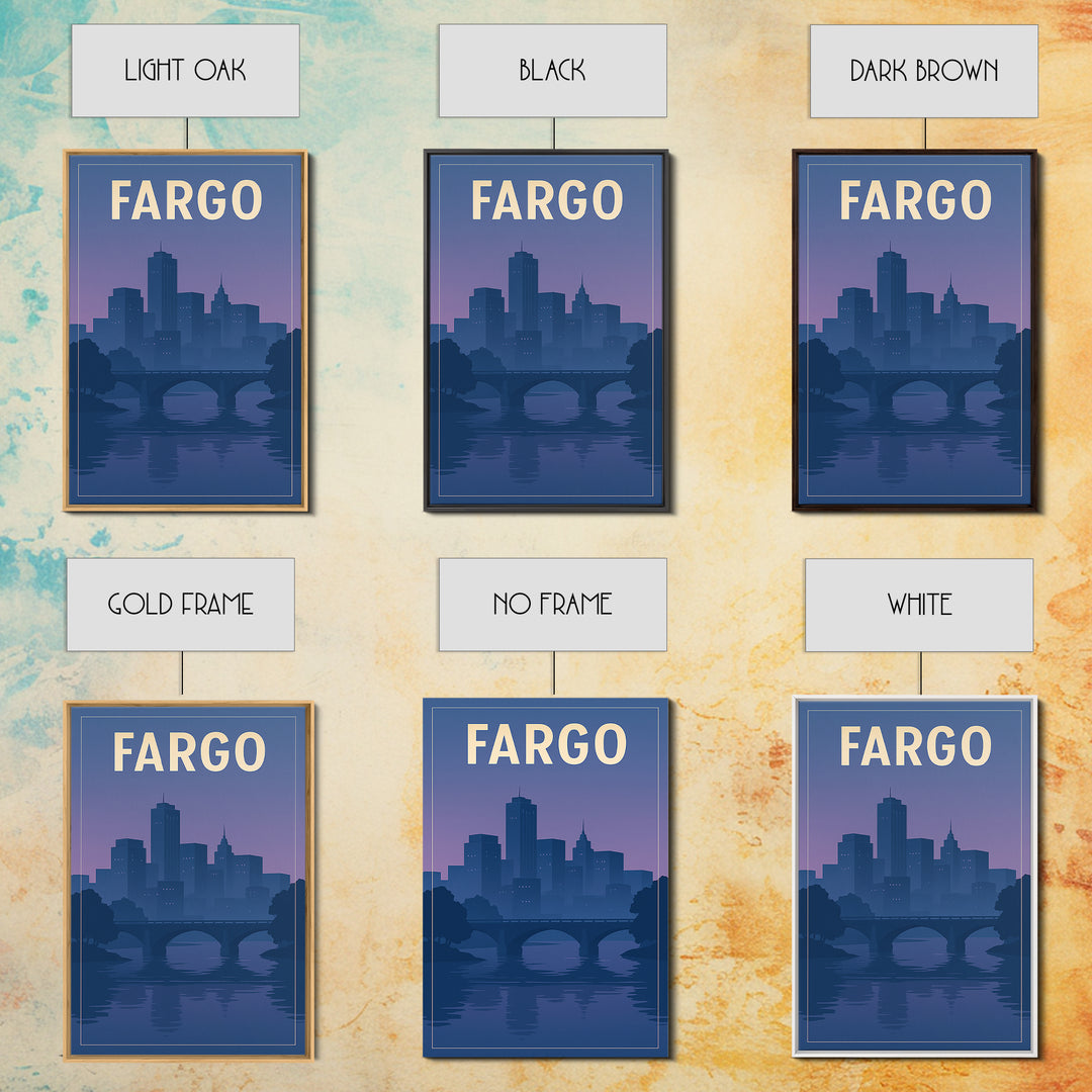 Fargo North Dakota Travel Poster, Canvas Print, Classic Travel Poster Art, Fargo Travel Art, Travel Art Print, Wall Art, Wall Art