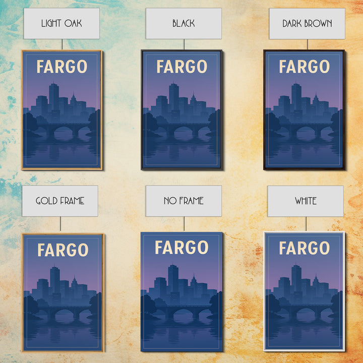 Fargo North Dakota Travel Poster, Canvas Print, Classic Travel Poster Art, Fargo Travel Art, Travel Art Print, Wall Art, Wall Art