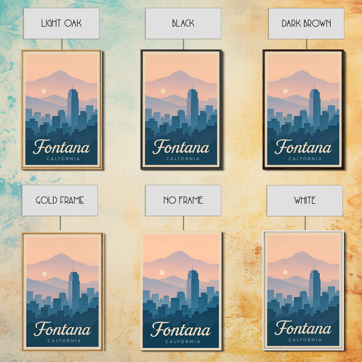 Fontana Travel Poster, Canvas Print, Mid Century City Wall Art, Fontana Poster Print, Gift For Travelers, Retro Travel Print, Wall Art