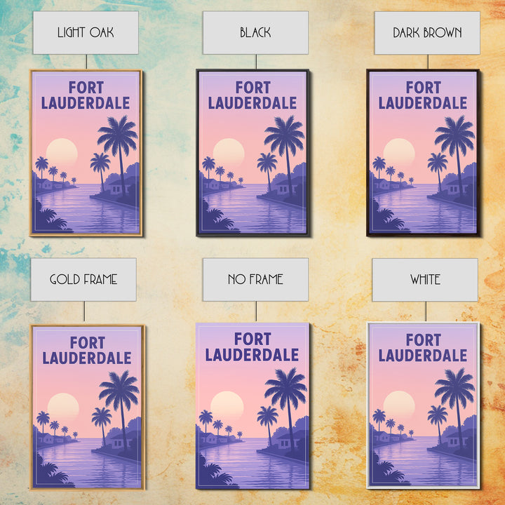 Fort Lauderdale Florida Travel Poster, Canvas Print, Mid Century City Wall Art, Fort Lauderdale Wall Art, Wanderlust Decor, Wall Art